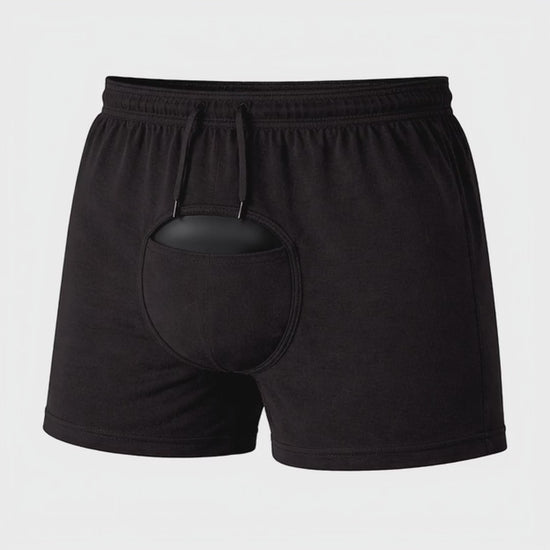 black sauna shorts with gel pack rotating