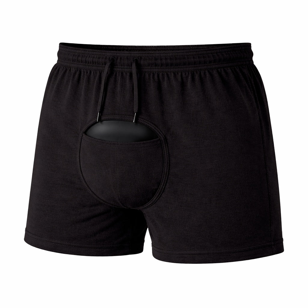 black sauna shorts with gel pack